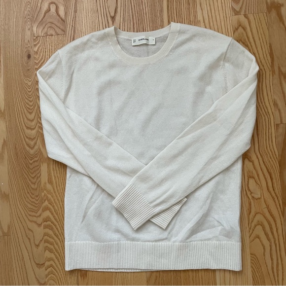 Everlane The Classic Crew in Cashmere, Bone, size small - Picture 3 of 5